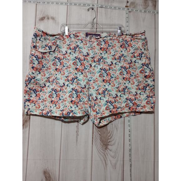 Gloria Vanderbilt Shorts Womens 24W Amanda High Rise Floral Multicolor 5.5 Insea - Picture 1 of 7